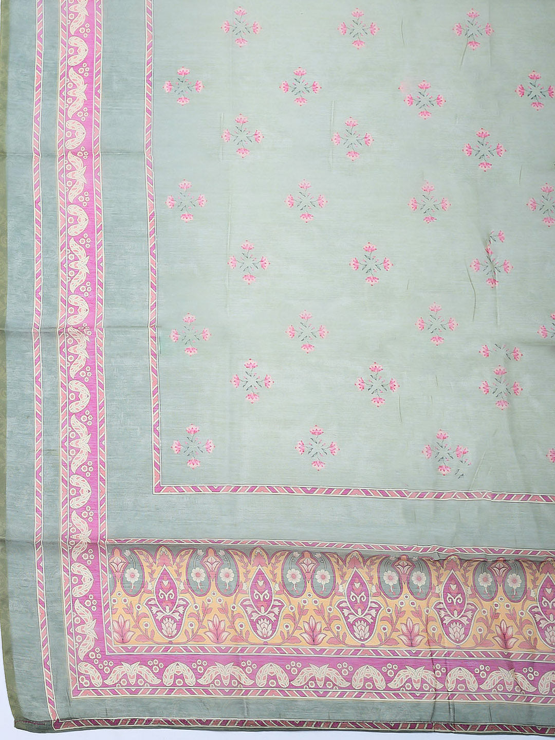 Embellished Chanderi Unstitched Suit With Pant &amp; Dupatta