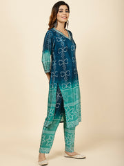 Bandhani Printed Crepe Kurta With Pants