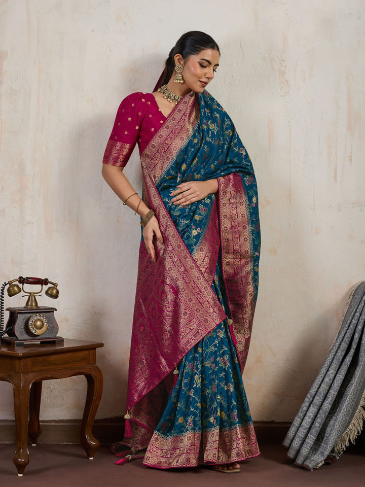 Woven Design Pashmina Silk Saree