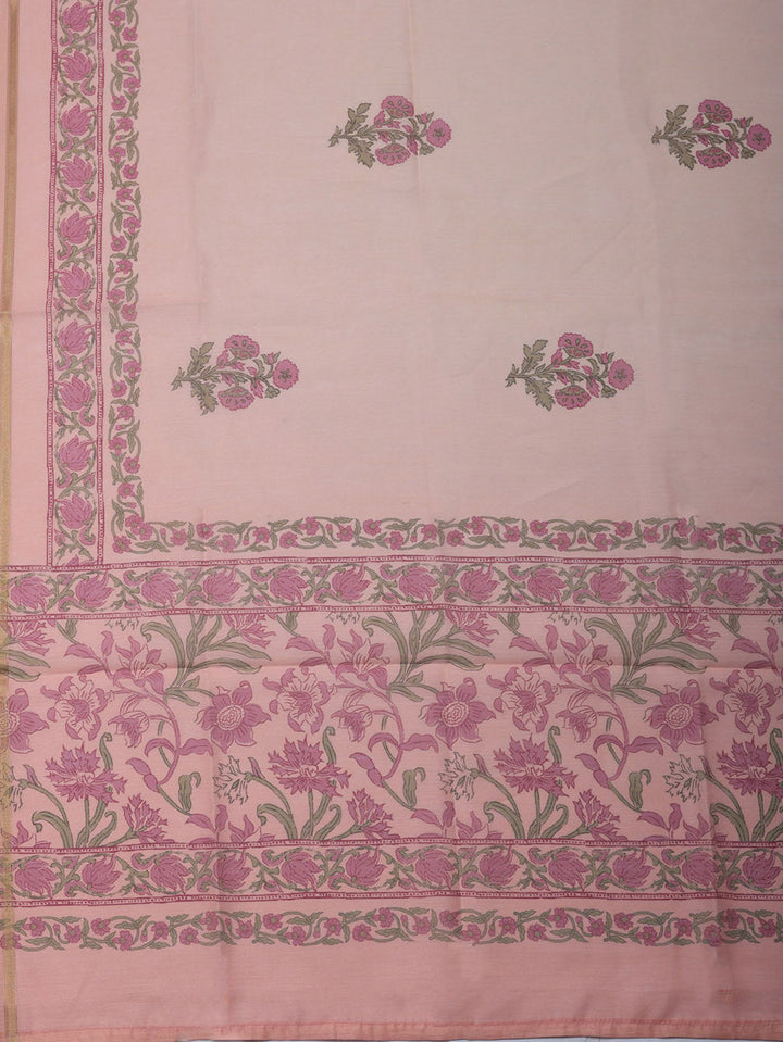 Embroidered Cotton Blend Unstitched Suit With Pant &amp; Dupatta