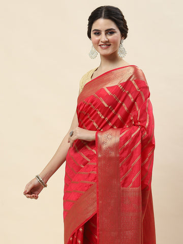 Leheriya Pattern Woven Handloom Saree