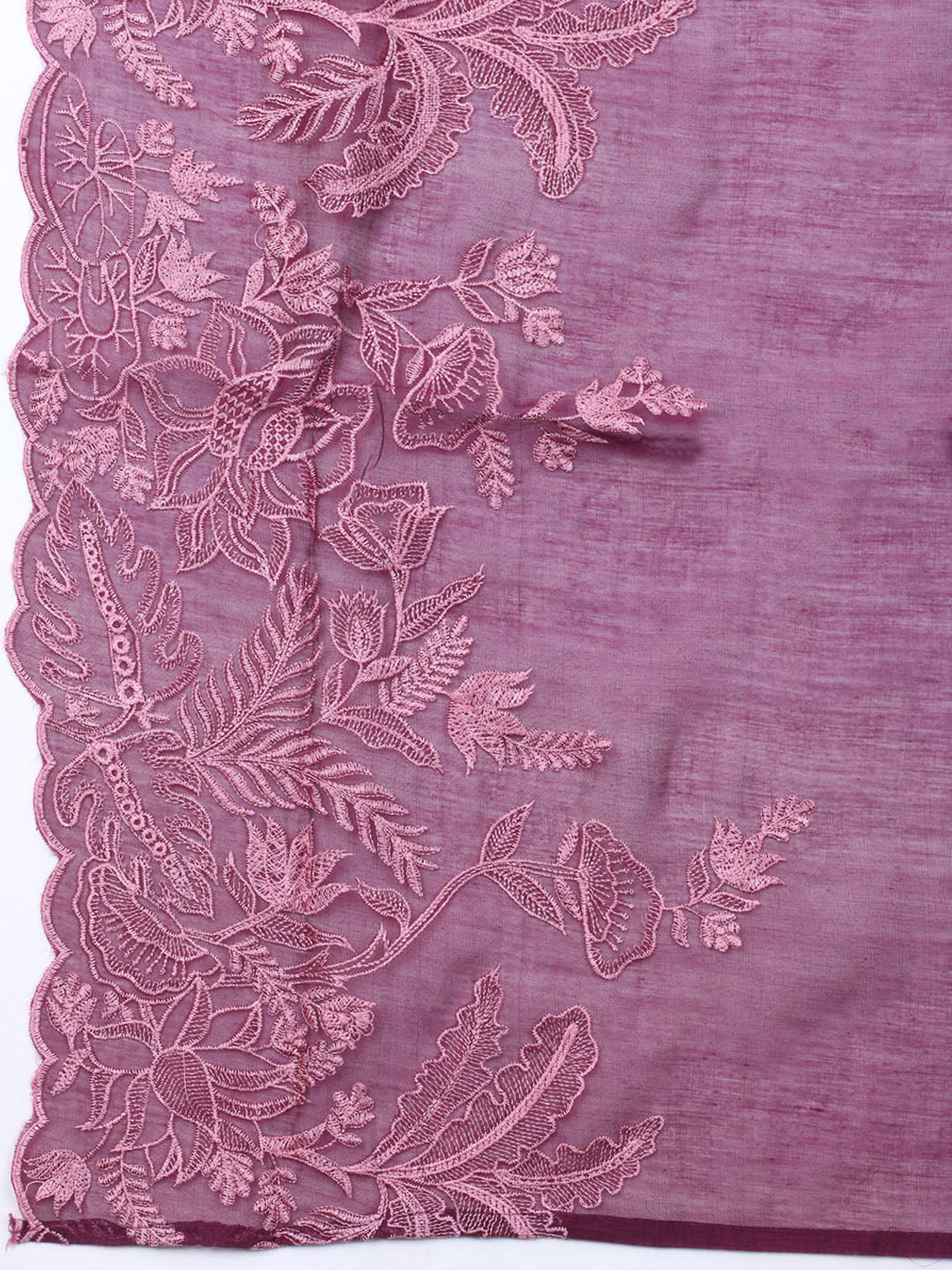 Embroidered Chanderi Unstitched Suit With Dupatta