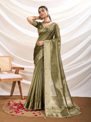 Gota Embroidered Art Silk Woven Saree