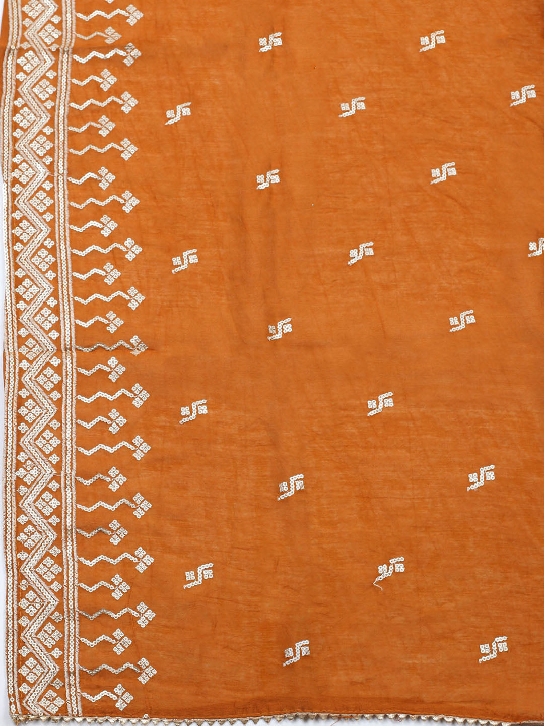 Embroidered Cotton Unstitched Suit With Pant &amp; Dupatta