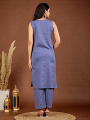 Plain Cotton Blend Shirt With Pant
