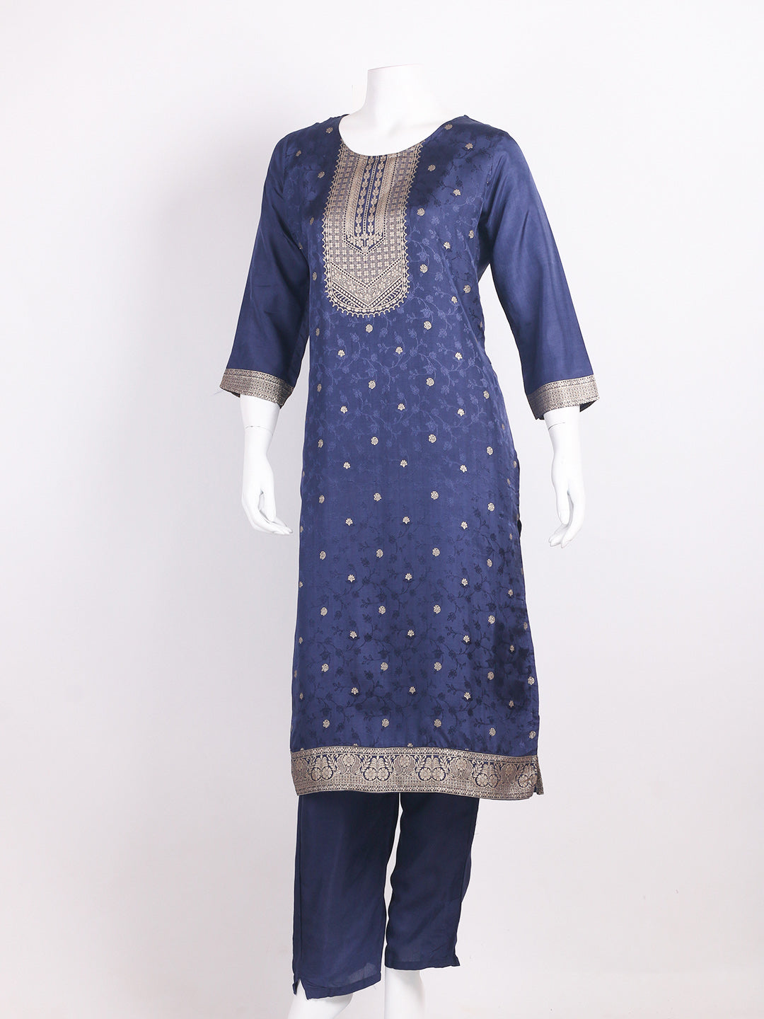 Banarasi Weave Art Silk Kurta With Pants &amp; Dupatta