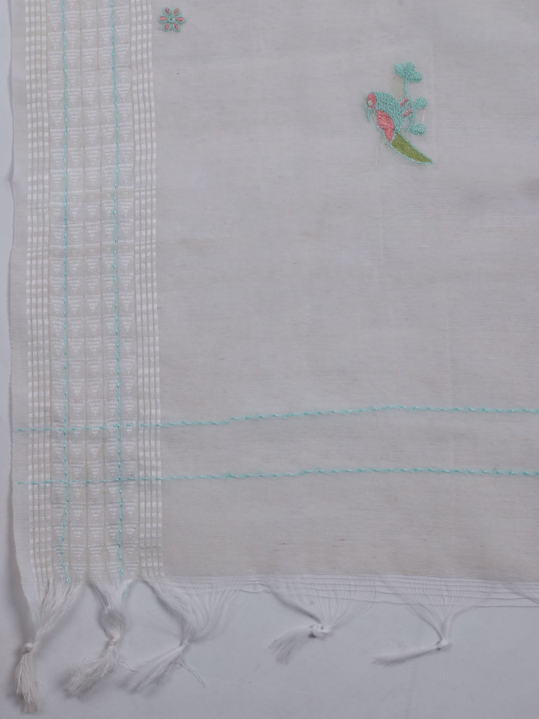 Neck Embroidered Cotton Blend Unstitched Suit With Dupatta