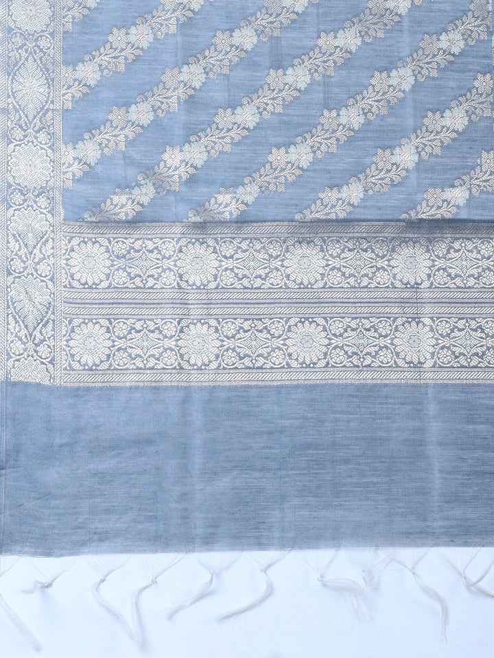 Woven Chanderi Unstitched Suit With Dupatta