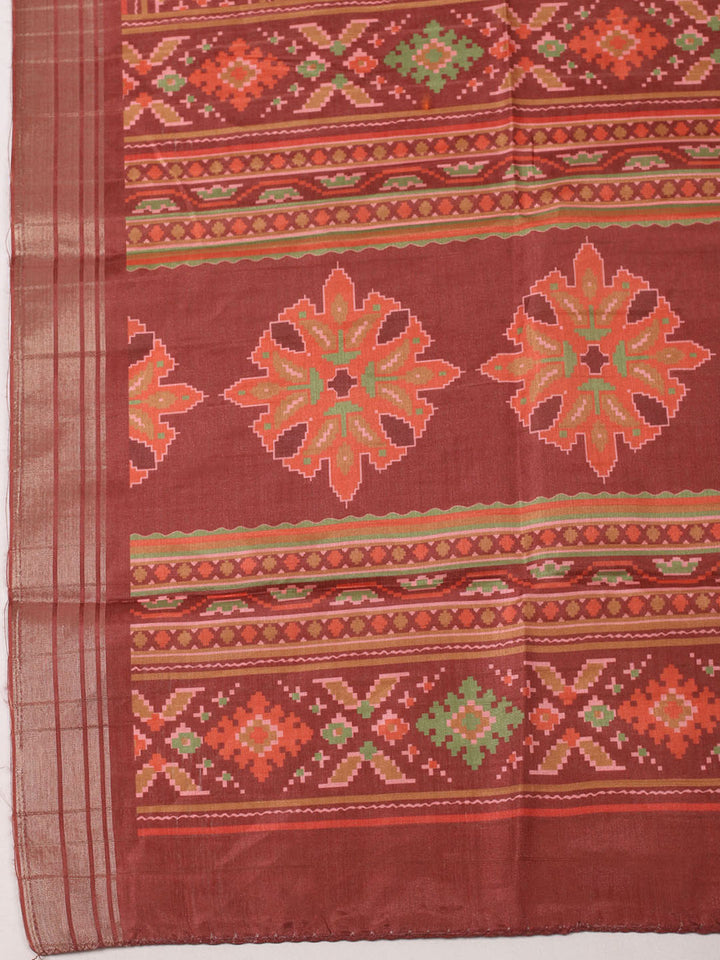 Woven Design Art Silk Unstitched Suit With Pant Dupatta