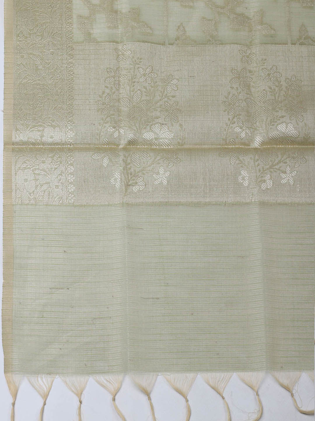 Embroidered Tissue Unstitched Suit With Pant &amp; Dupatta