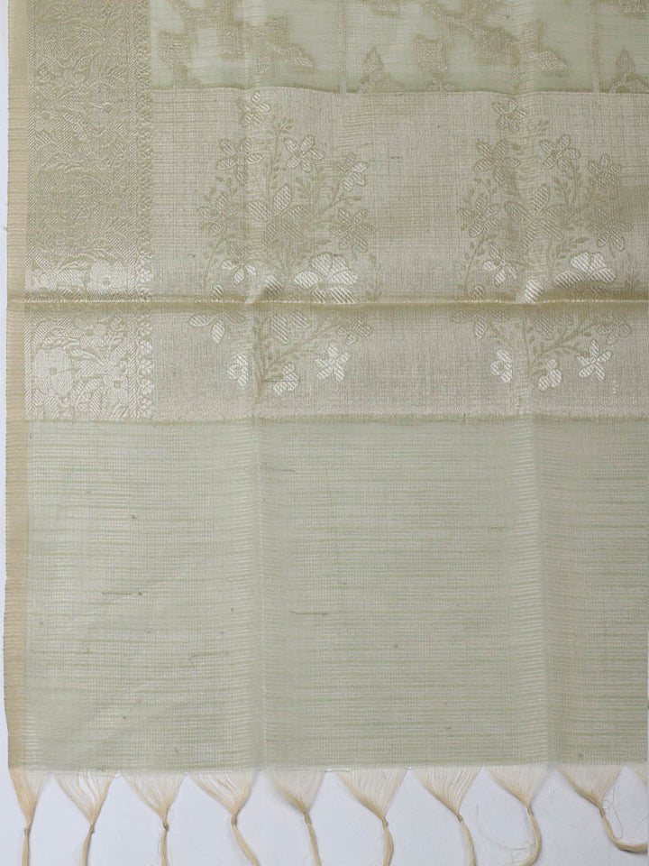 Embroidered Tissue Unstitched Suit With Pant &amp; Dupatta