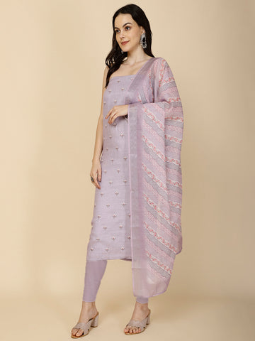 Printed Linen Unstitched Suit Piece With Dupatta