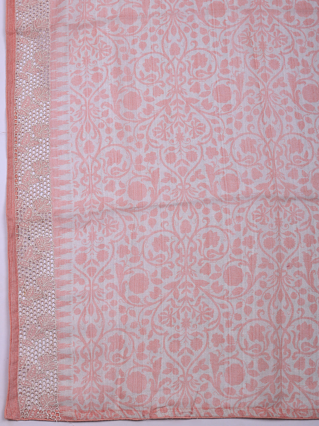 Embroidered Linen Blend Unstitched Suit With Pant &amp; Dupatta