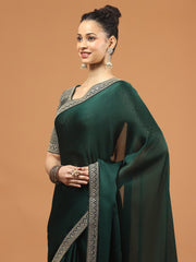 Stone Work Art Chiffon Saree