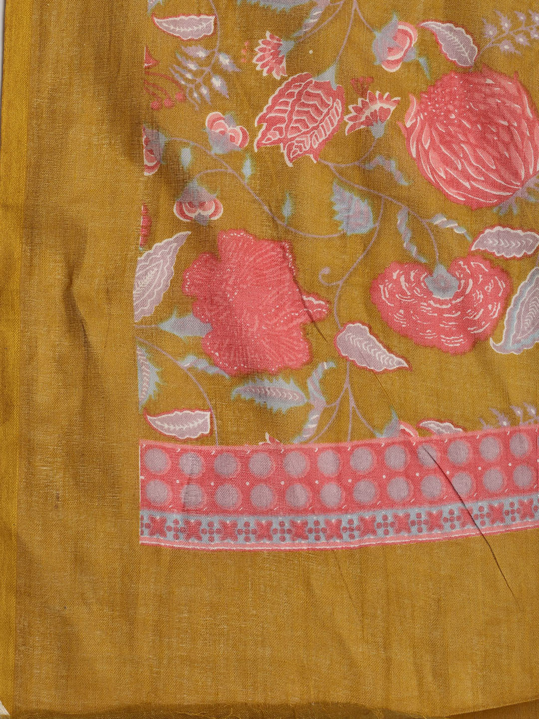 Printed Cotton Blend Unstitched Suit With Dupatta