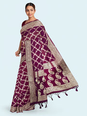 Zari Jaal Art Silk Woven Saree