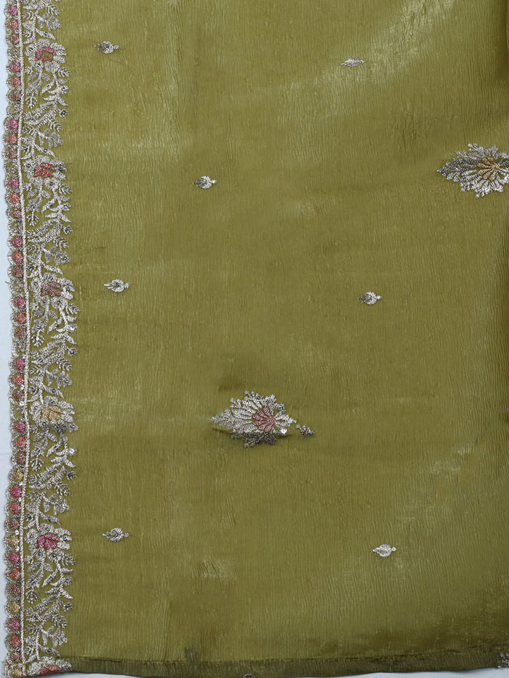 Woven Design Tissue Unstitched Suit With Dupatta