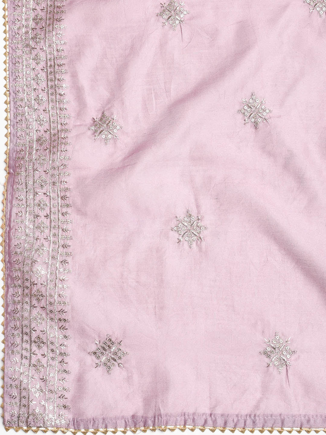 Sequence Work Chanderi Unstitched Suit With Dupatta