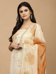 All Over Embroidered Tissue Unstitched Suit Piece With Dupatta