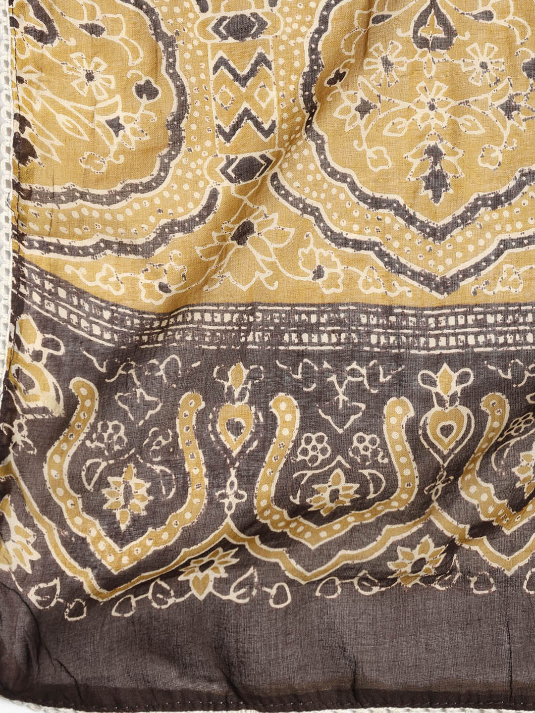 Printed Cotton Blend Unstitched Suit With Dupatta