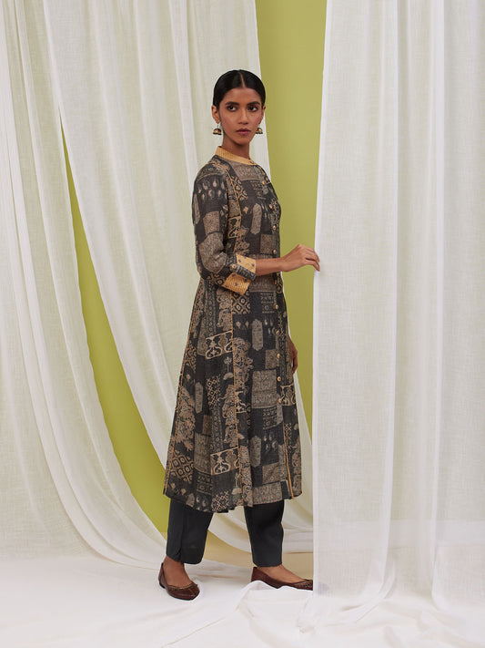 Printed Cotton Kurta With Pants