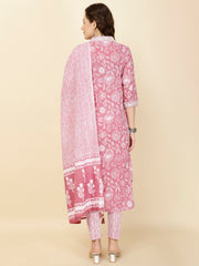 Printed Cotton Suit Set With Dupatta