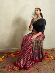 Printed Satin Saree