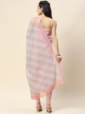 Printed Linen Unstitched Suit Piece With Dupatta