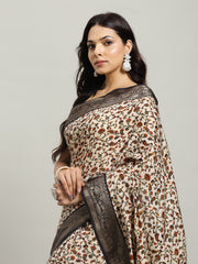 Digital Printed Cotton Blend Woven Saree