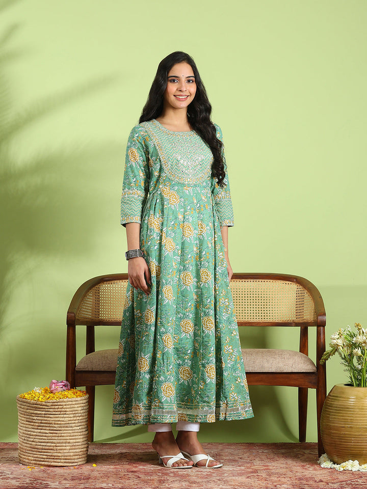 Printed Cotton Blend Kurta