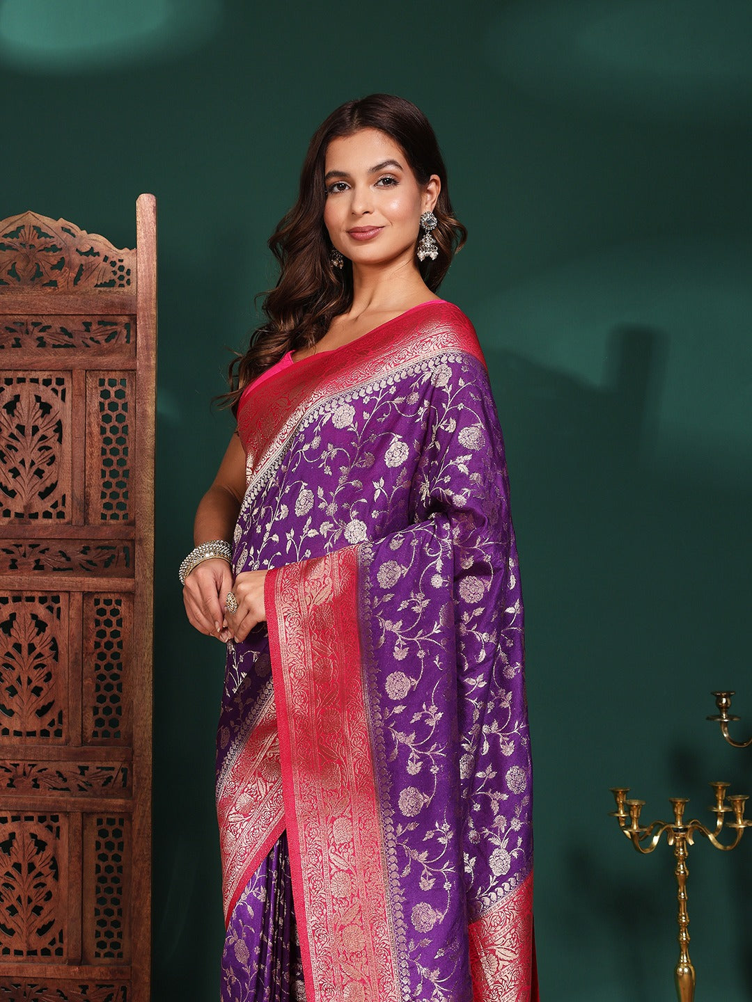 Plain Crepe Saree