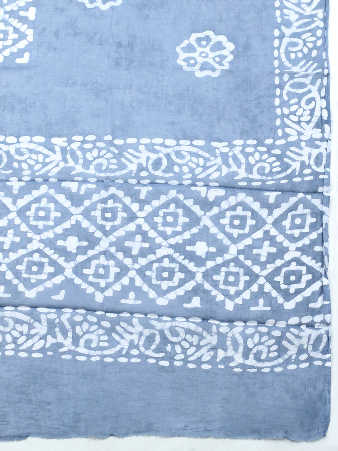 Printed Cotton Blend Unstitched Suit With Pant &amp; Dupatta