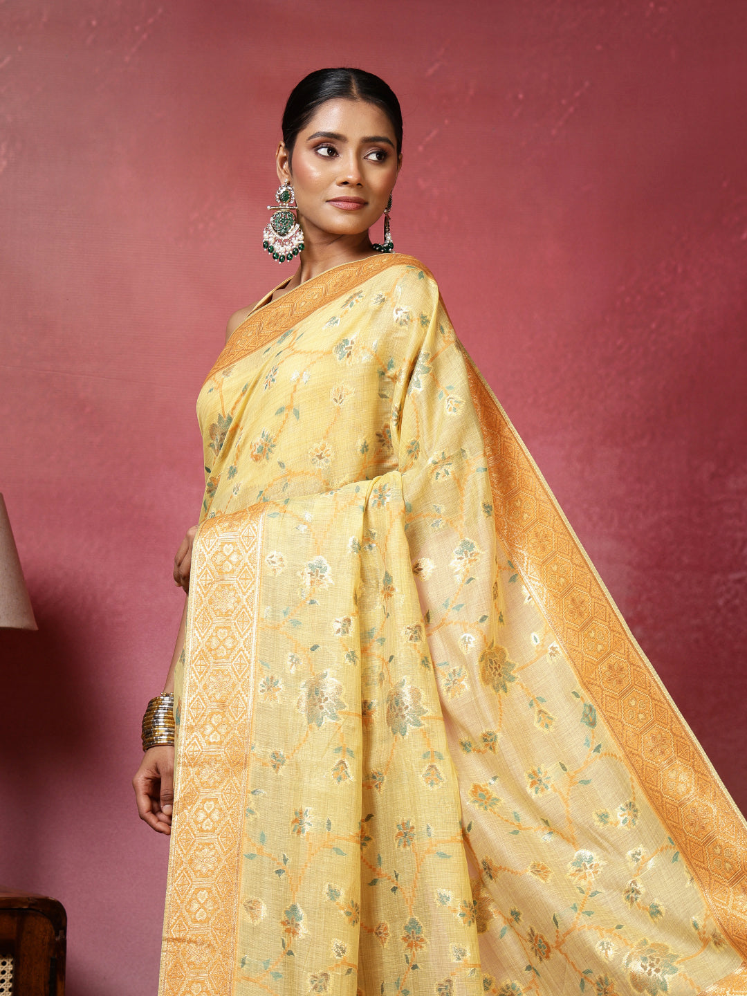 Zari Jaal Art Silk Woven Saree