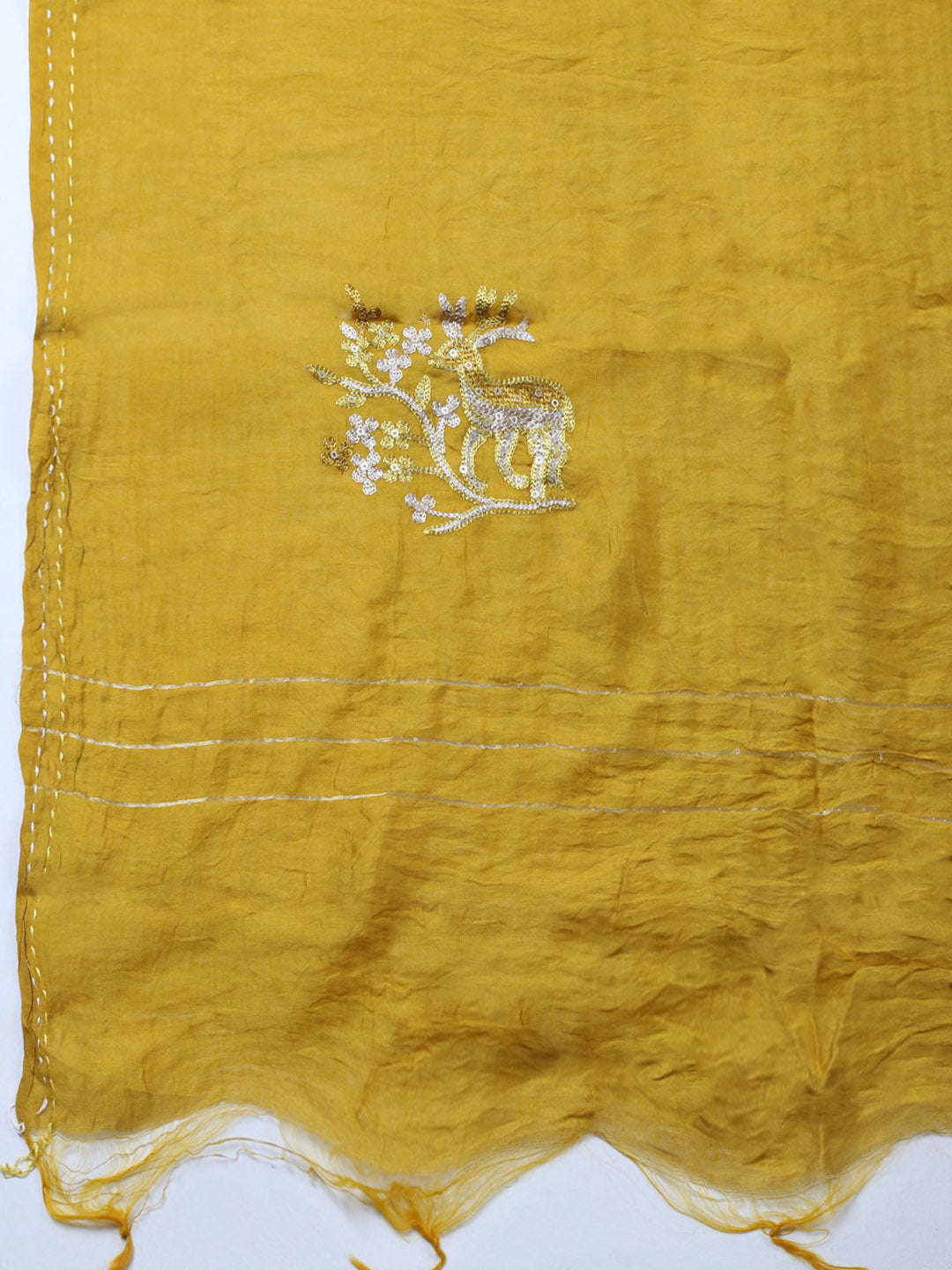 Embroidered Cotton Blend Unstitched Suit With Pant &amp; Dupatta