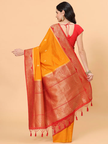 Zari Border Booti Handloom Woven Saree