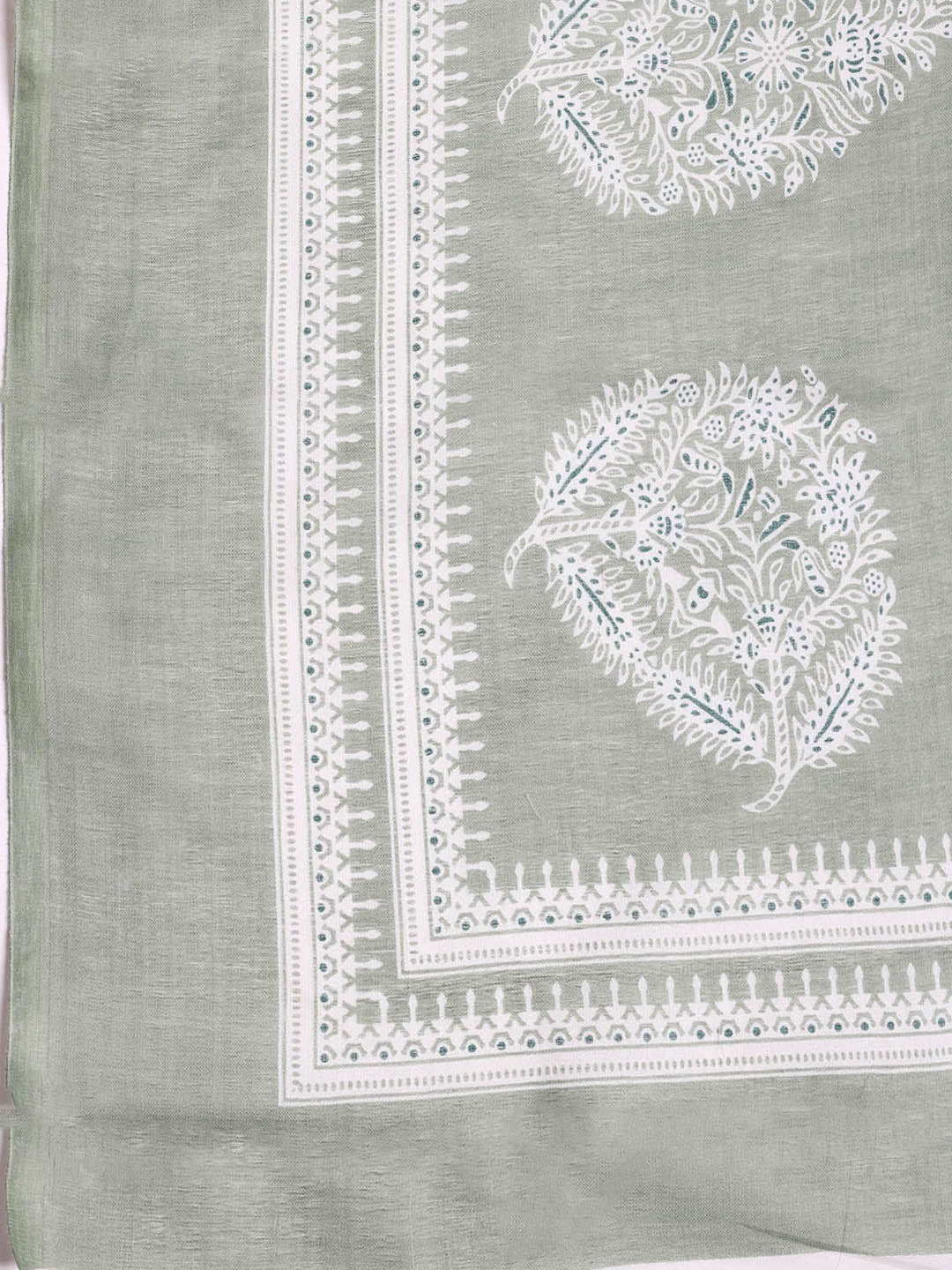 Printed Cotton Blend Unstitched Suit With Dupatta