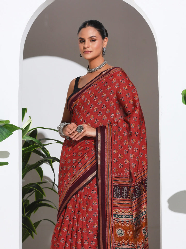 Digital Printed Art Silk Saree