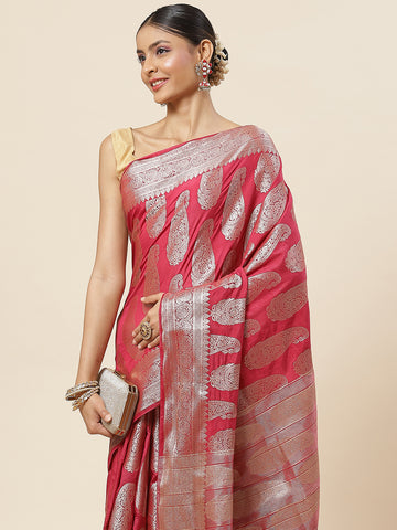 Zari Paisley Woven Handloom Saree