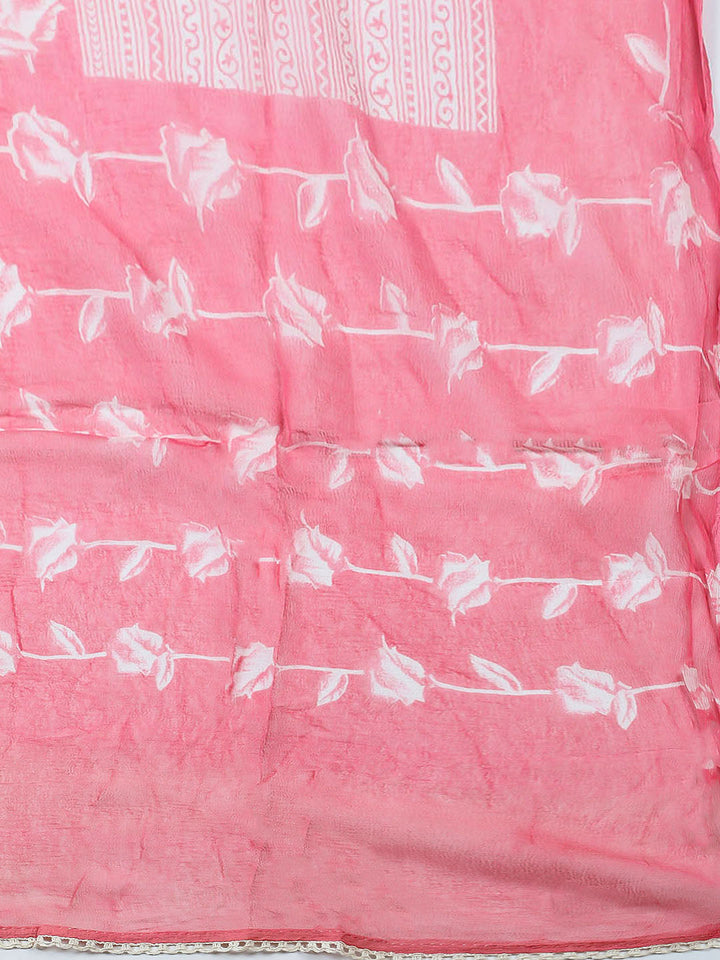 Embroidered Cotton Blend Unstitched Suit With Pant &amp; Dupatta