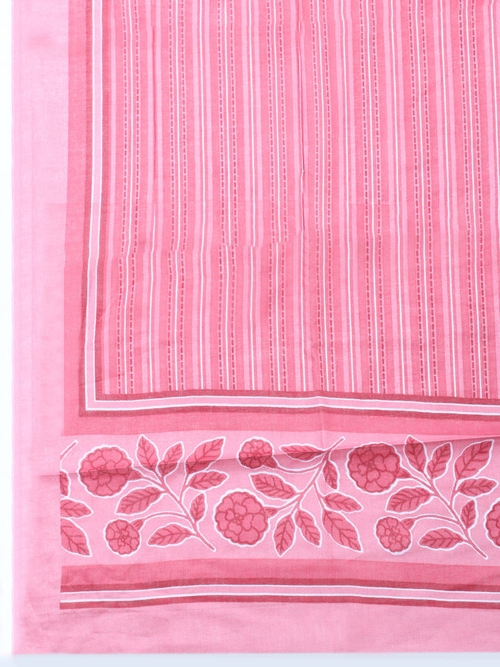 Embroidered Cotton Blend Unstitched Suit With Pant &amp; Dupatta