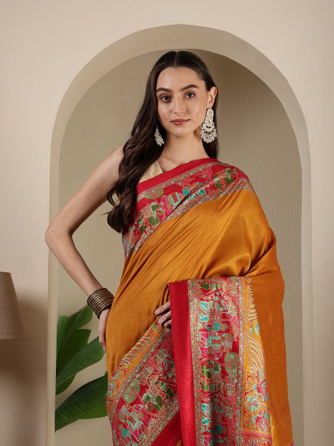 Digital Printed Art Silk Saree