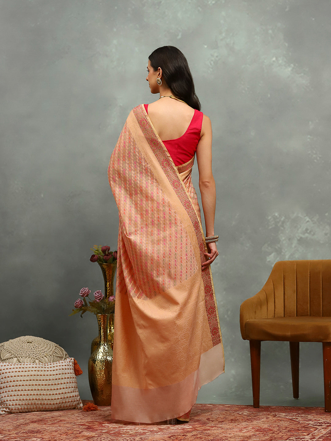 Resham Embroidered Cotton Blend Woven Saree