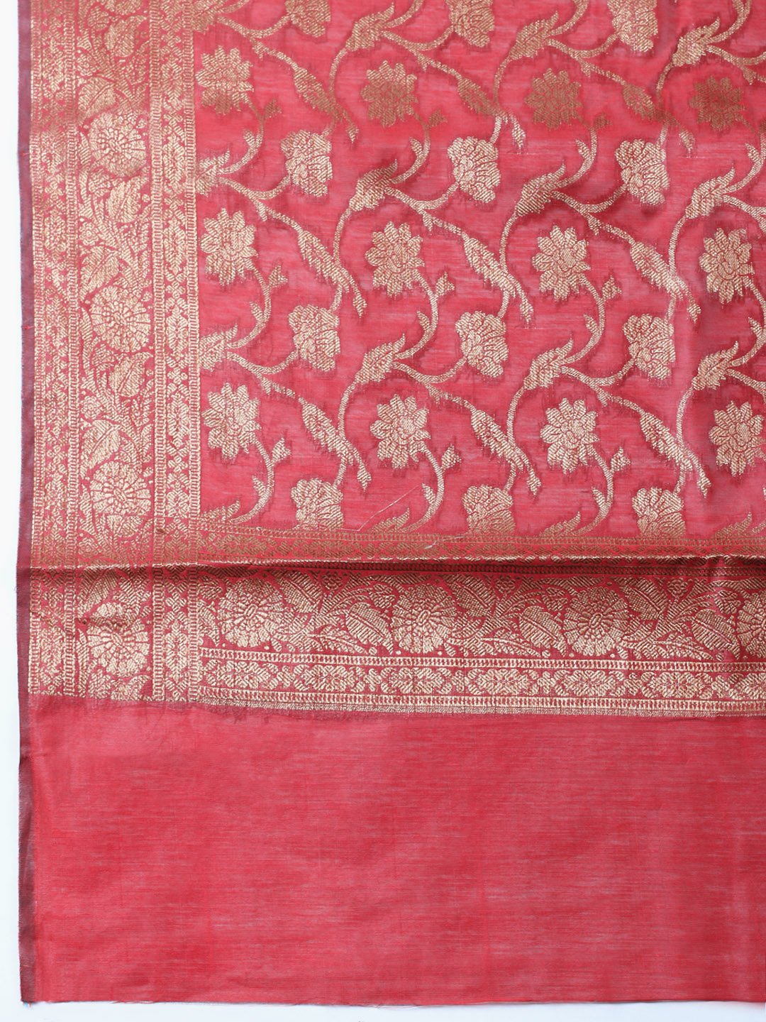 Banarasi Chanderi Unstitched Suit With Pant &amp; Dupatta