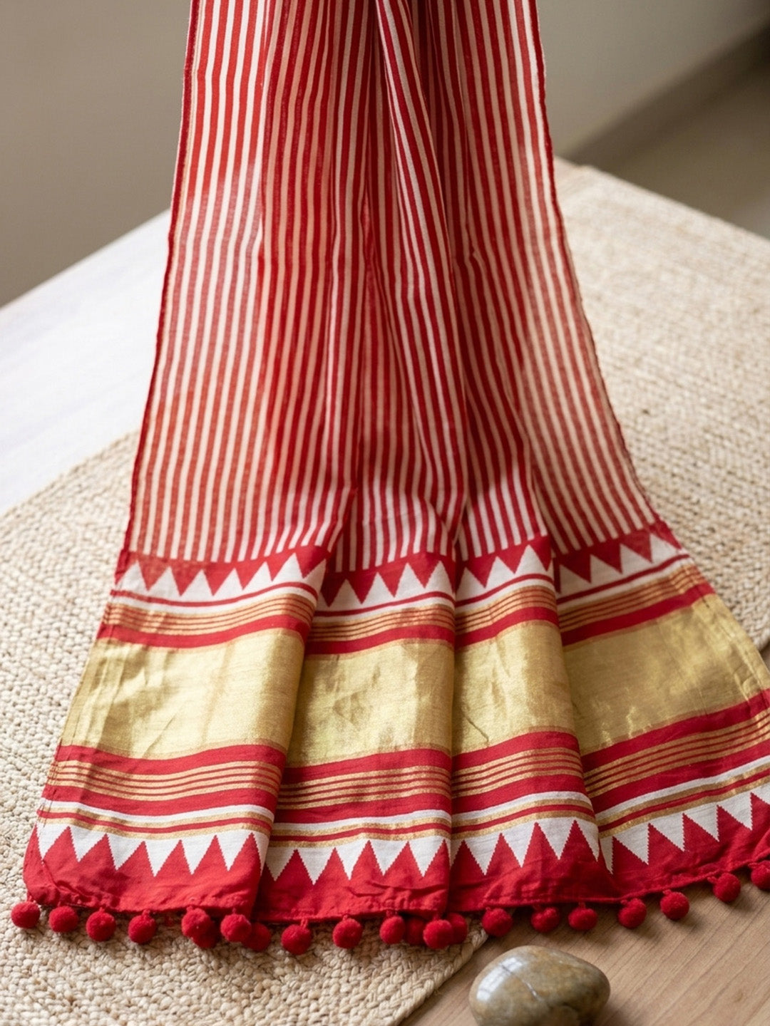 Embroidered Art Silk Unstitched Suit With Pant &amp; Dupatta
