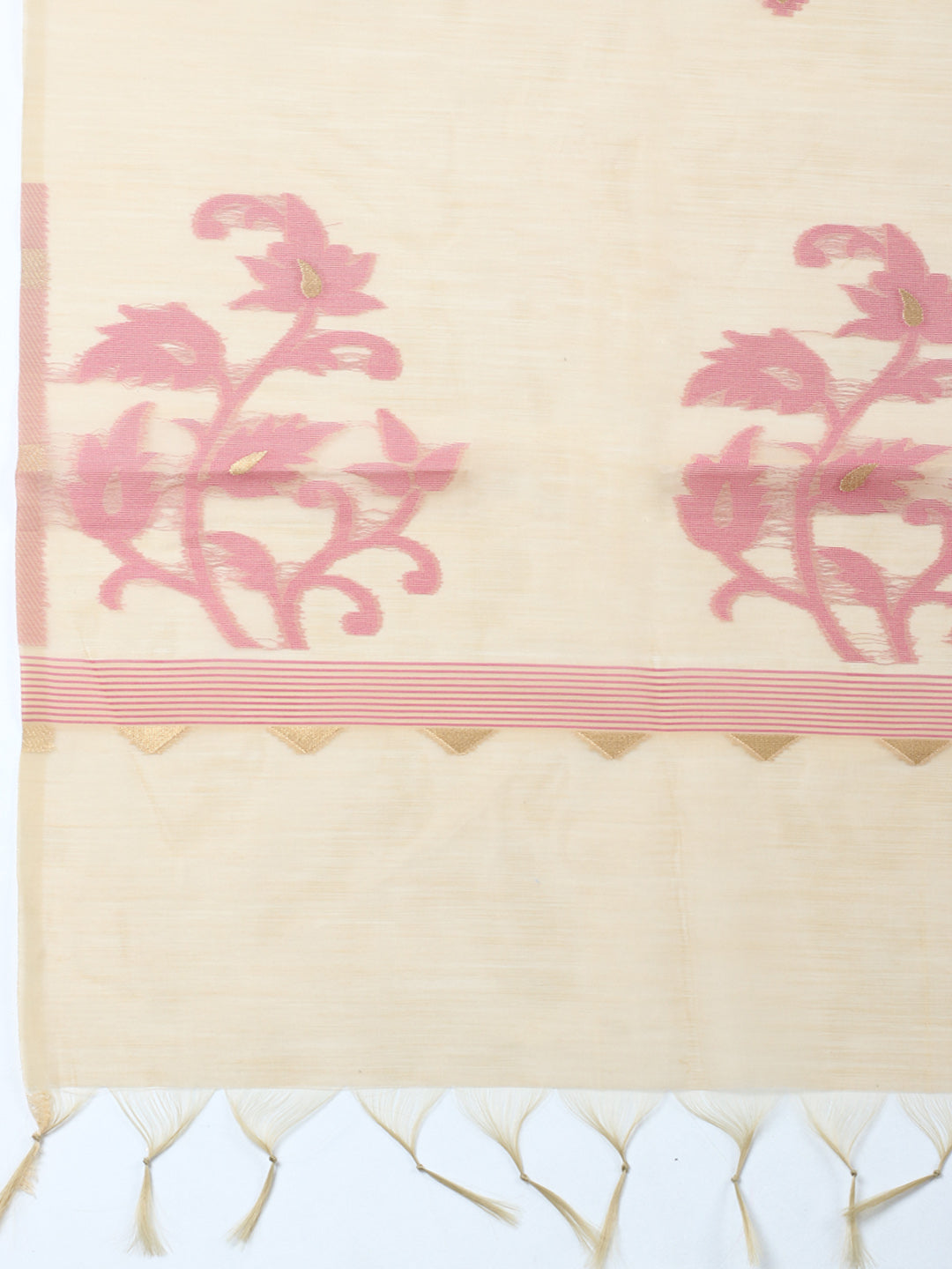 Printed Chanderi Unstitched Suit With Pant &amp; Dupatta