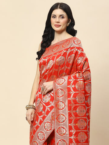 Zari Jaal Woven Art Silk Banarsi Saree