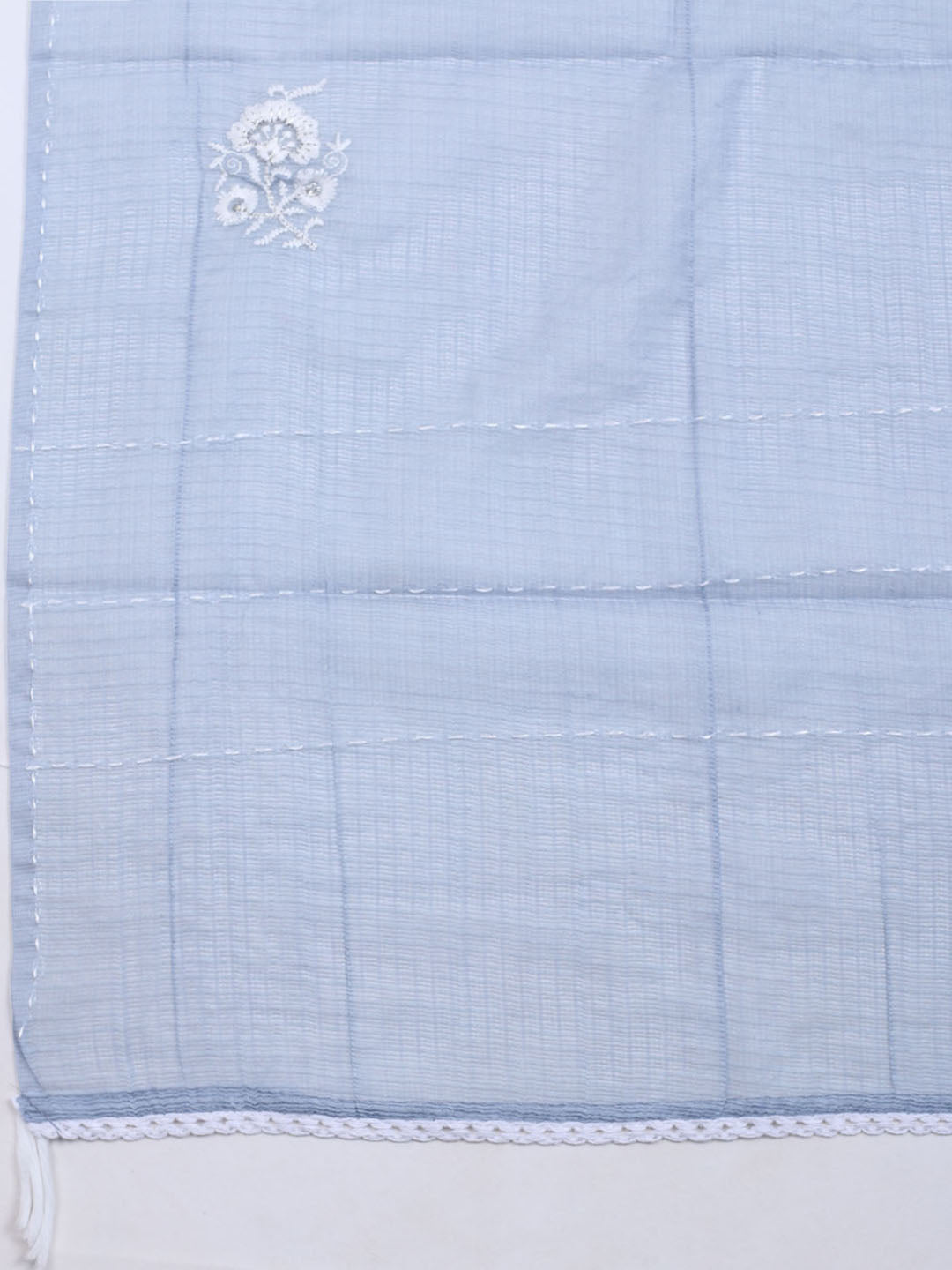 Neck Embroidered Cotton Blend Unstitched Suit With Dupatta