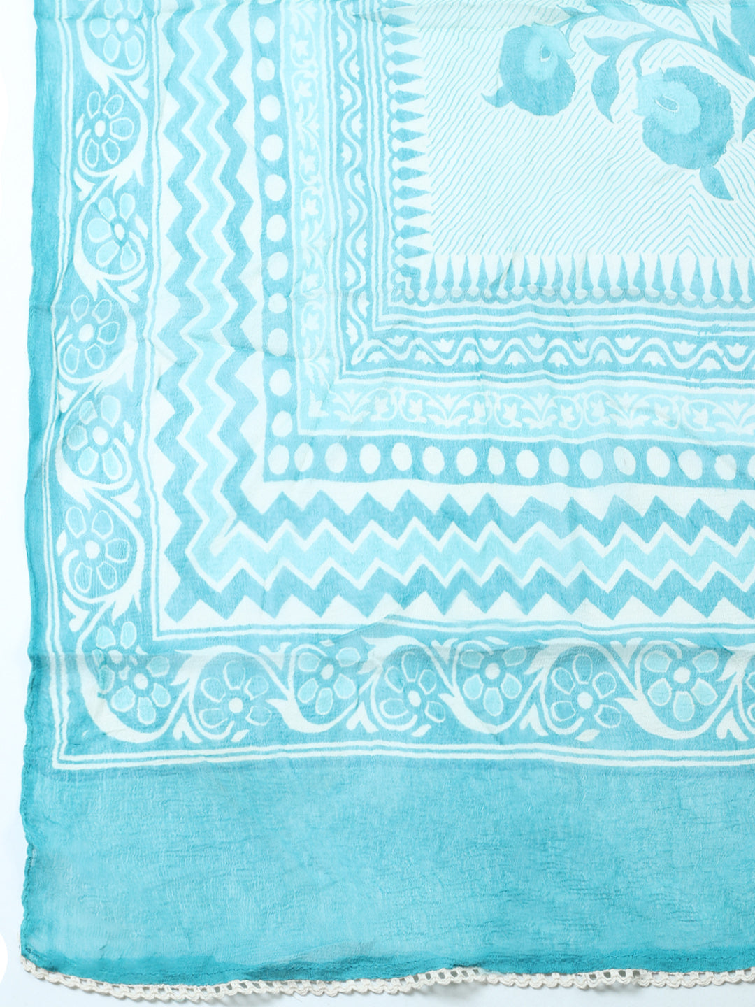 Embroidered Cotton Blend Unstitched Suit With Pant &amp; Dupatta