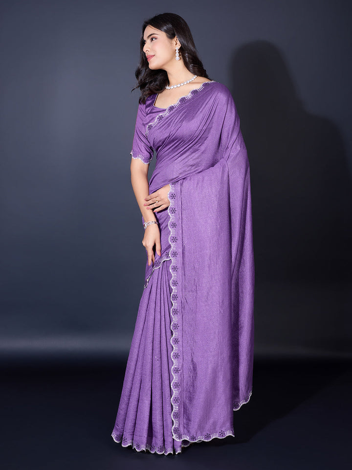Embroidered Chiffon Saree