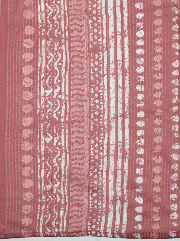 Printed Cotton Blend Unstitched Suit With Pant &amp; Dupatta